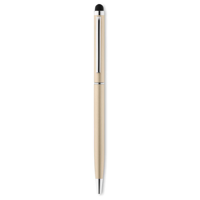Balpen van gerecycled aluminium met touch tip, champagne