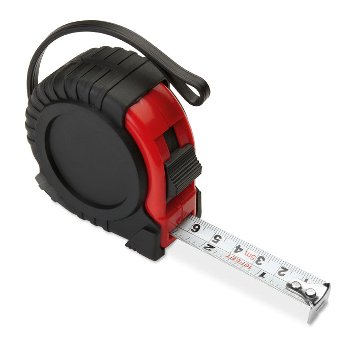 Rolmaat 5 meter met polsband, rood