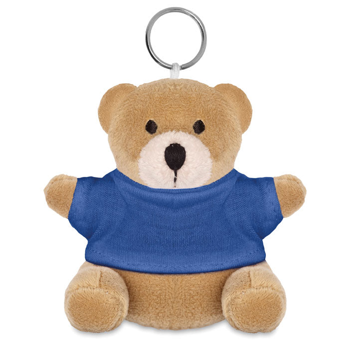 Sleutelhanger met beer in t-shirt, blauw