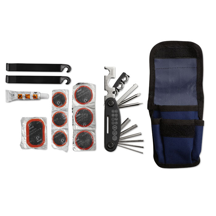 Fietsreparatieset, 15-delig, blauw