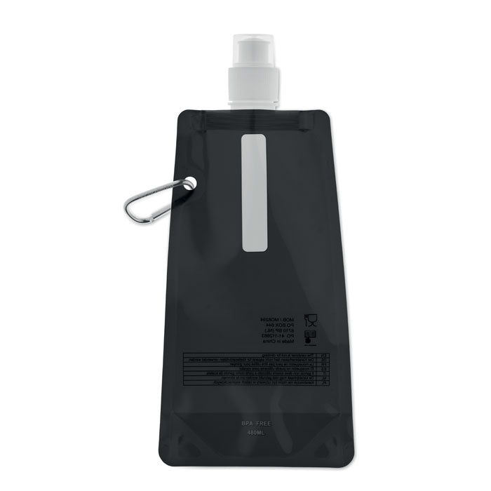 Opvouwbare drinkfles 480 ml, zwart