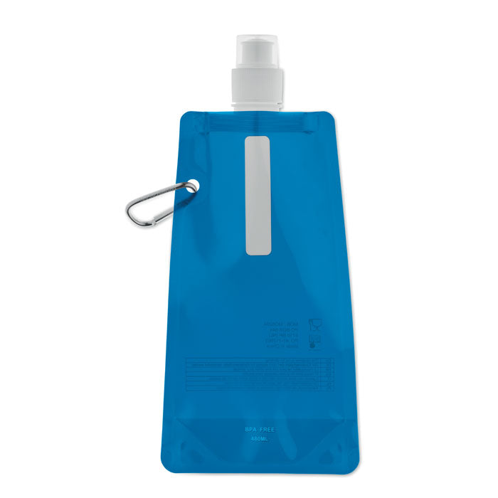 Opvouwbare drinkfles 480 ml, transparant blauw