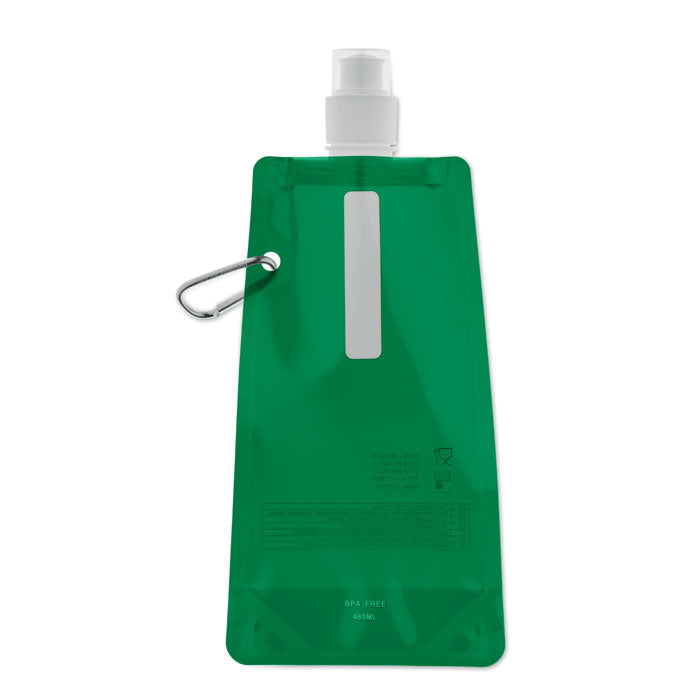Opvouwbare drinkfles 480 ml, transparant groen