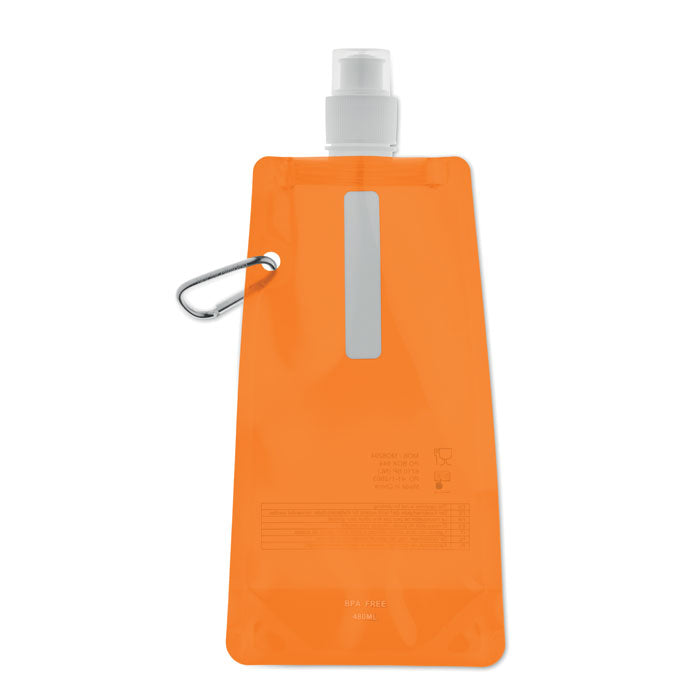 Opvouwbare drinkfles 480 ml, transparant oranje