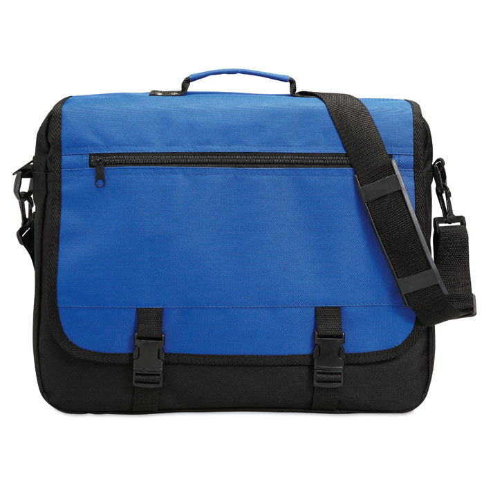 Documententas met voorflap en schoudertas, royal blauw