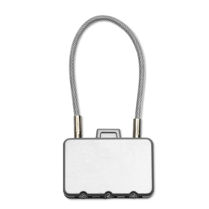 Metalen kofferslot met cijfercode, mat zilver
