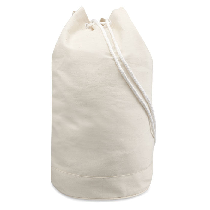 Katoenen plunjezak met witte streep, beige