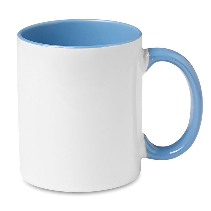 Keramische mok met gekleurd binnenwerk, blauw