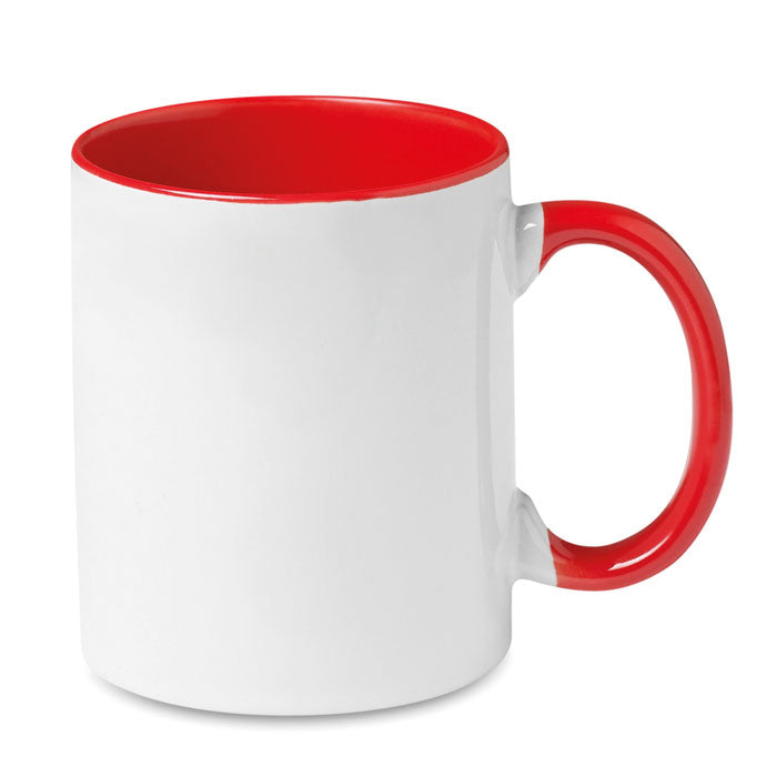 Keramische mok met gekleurd binnenwerk, rood