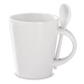 Keramische koffiemok met lepel, sublimatie, wit