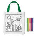 Katoenen tas met kleurmarkers, wit