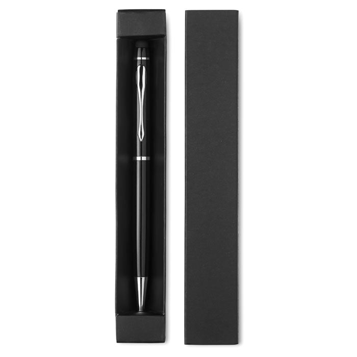 Balpen en touch pen in kartonnen verpakking, zwart
