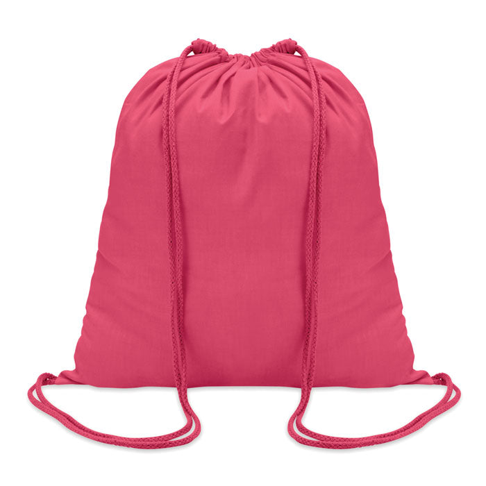 Katoenen rugzak met koord, fuchsia
