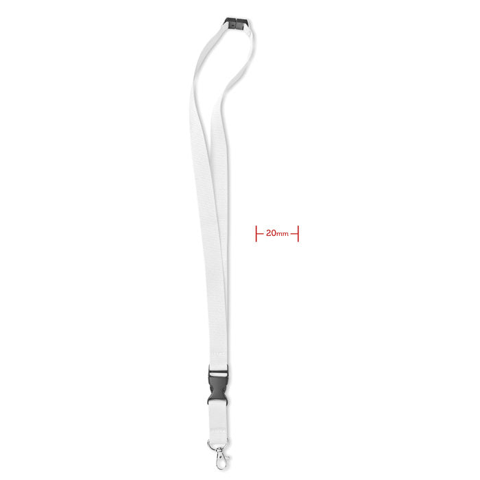Lanyard met karabijnhaak, wit