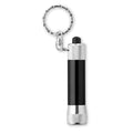 Mini aluminium zaklampje met sleutelhanger, zwart