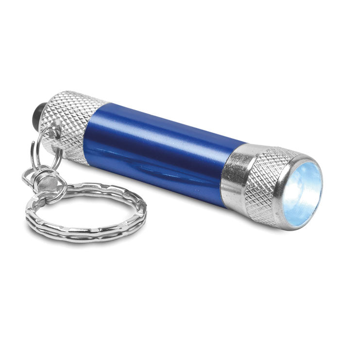 Mini aluminium zaklampje met sleutelhanger, blauw