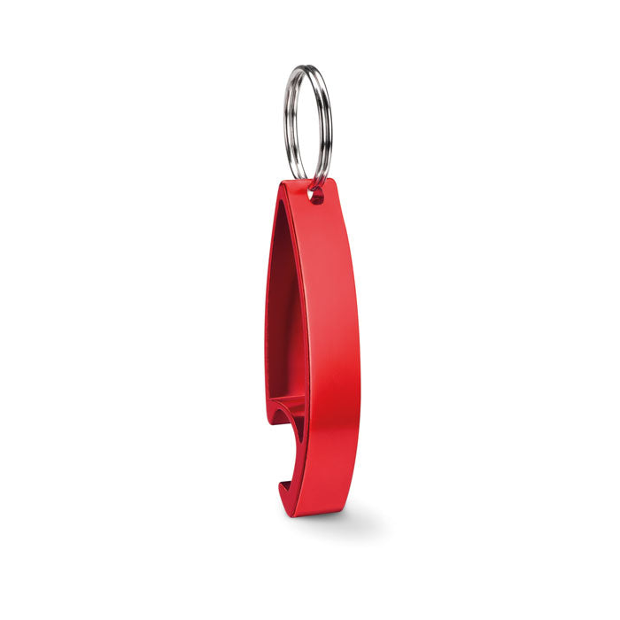 Aluminium sleutelhanger met flessenopener, rood