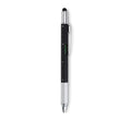 Multitool-pen met liniaal en schroevendraaiers, zwart