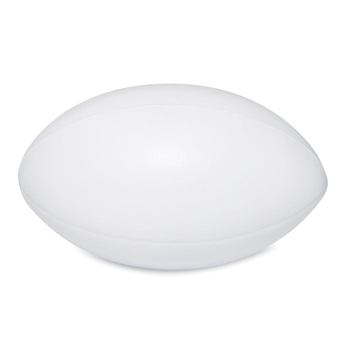 Anti-stressbal in de vorm van een rugbybal, wit