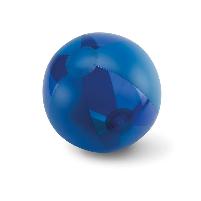 Opblaasbare strandbal met transparante vlakken, blauw