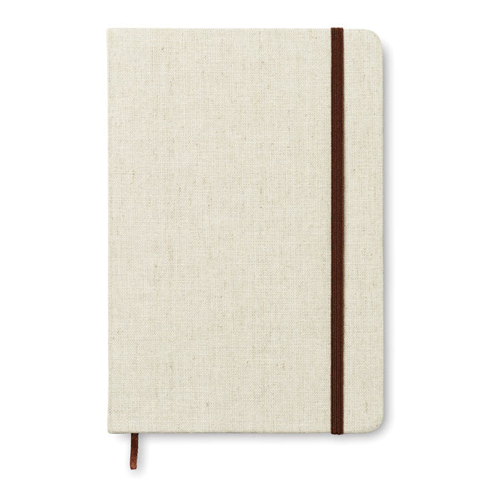 A5 notitieboek met harde canvas kaft, 192 pagina's, beige