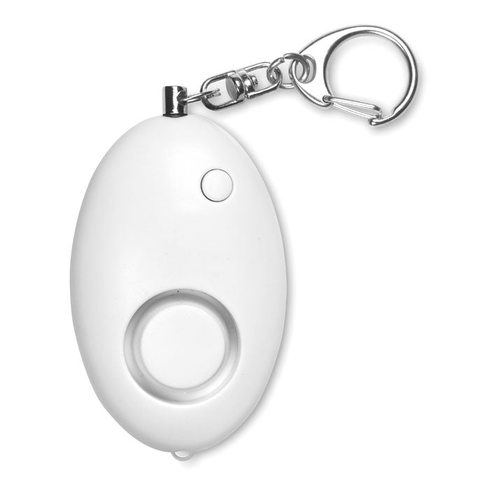 Sleutelhanger met persoonsalarm en LED-lampje, wit