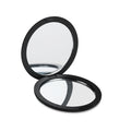 Ronde make-up spiegel, normaal en vergrotend, zwart