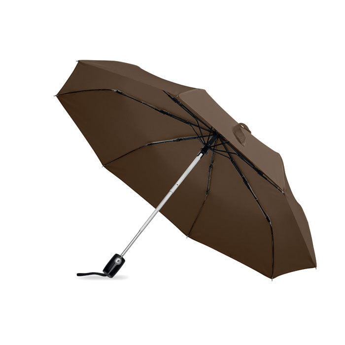 21 inch stormparaplu, in 3 delen opvouwbaar, bruin