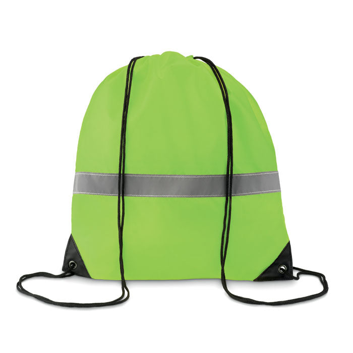 Rugzak met koord en reflecterende streep, neon geel