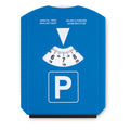 Parkeerschijf met ijskrabber in één, blauw