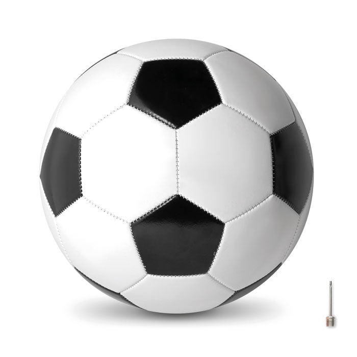 Voetbal met rubberen binnenvoering, wit/zwart