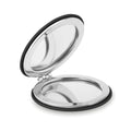 Ronde dubbele spiegel, compact formaat, zwart