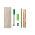6-delige bureauset in jute etui, beige