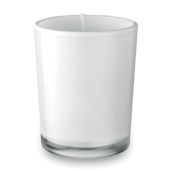 Geurkaarsje in gekleurd glas, 50 g, wit