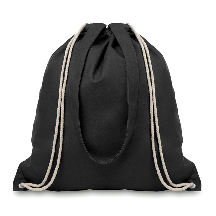 Canvas rugzakje met koord, 220 g/m², zwart