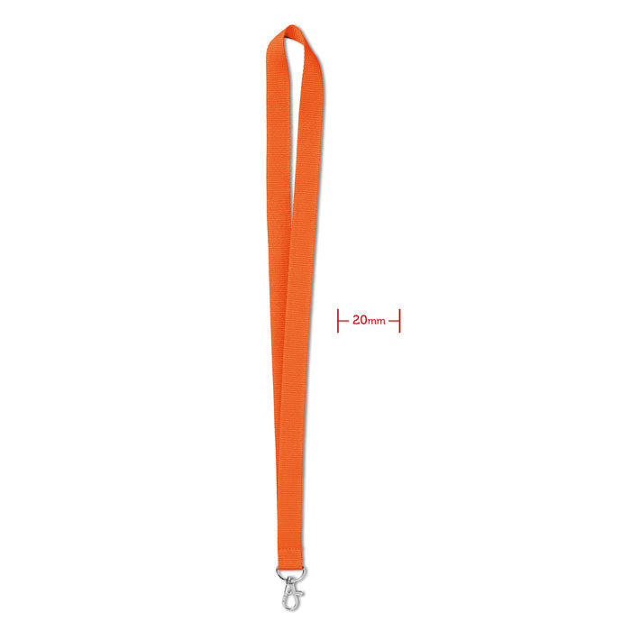 Lanyard met metalen haak, 20 mm breed, oranje