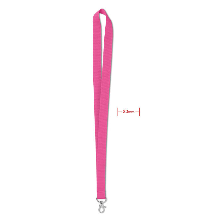 Lanyard met metalen haak, 20 mm breed, fuchsia