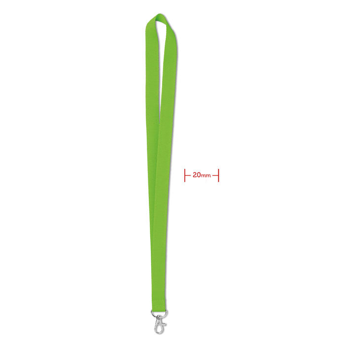 Lanyard met metalen haak, 20 mm breed, limoen