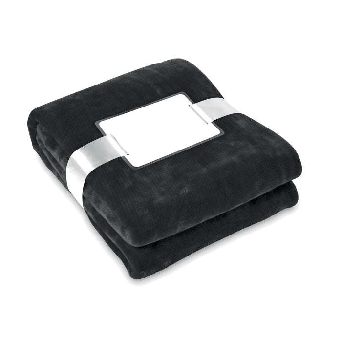Deken van flanel fleece, 120 x 150 cm, zwart