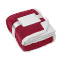 Koraal fleece deken met sherpa voering, bordeaux