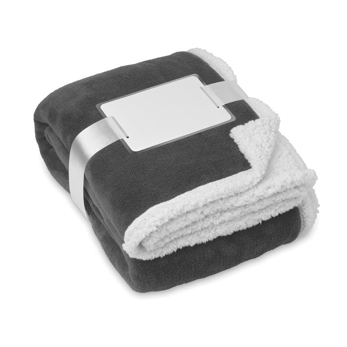 Koraal fleece deken met sherpa voering, grijs