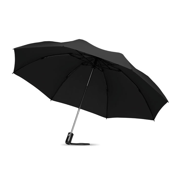 23 inch omkeerbare opvouwparaplu, zwart
