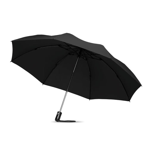 23 inch omkeerbare opvouwparaplu, zwart