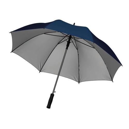 27 inch paraplu met gekleurde panelen, blauw