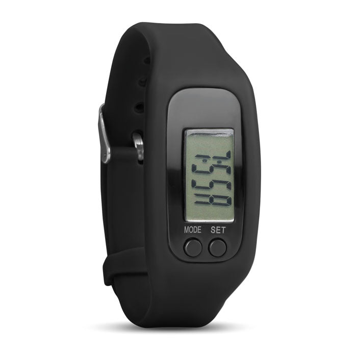 Activiteitenarmband met stappenteller, zwart