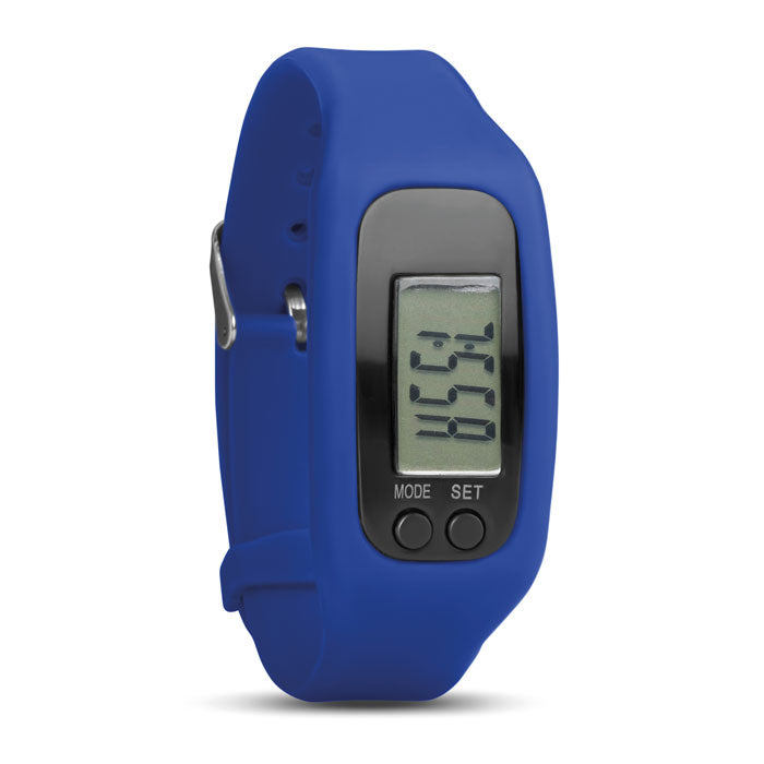 Activiteitenarmband met stappenteller, royal blauw