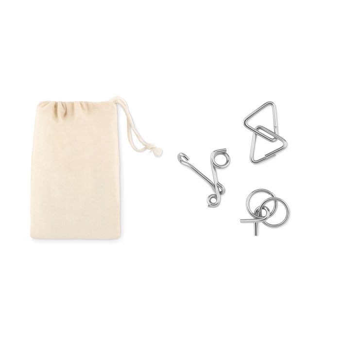 Set van 3 metalen breinbrekers, beige