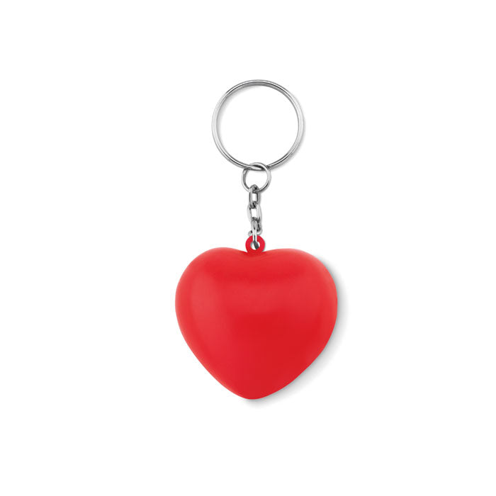 Sleutelhanger met hart van kunstleer, rood