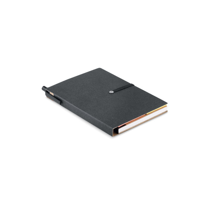Notitieboekje met pen, tabjes en memoblokjes, zwart