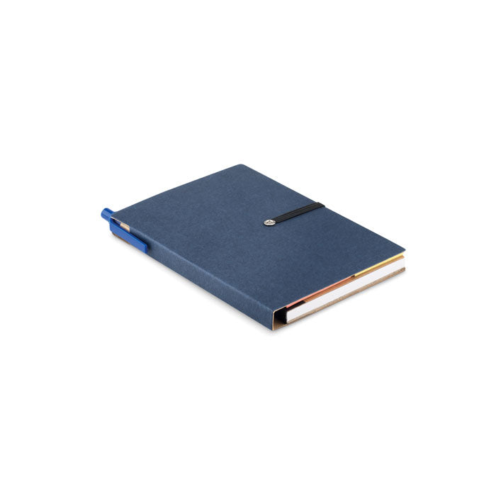Notitieboekje met pen, tabjes en memoblokjes, blauw